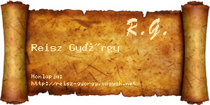 Reisz György névjegykártya